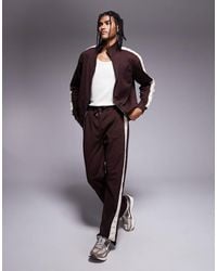 River Island - Crochet Taped Wide Leg Trackies Co-ord - Lyst
