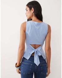 ASOS - Slash Neck Tie Back Tank Top - Lyst