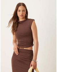 SNDY'S - Cap Sleeve Ruched Side Sleeveless Top Co-ord - Lyst