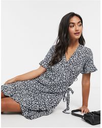Vero Moda Mini-jurk Met Overslag En Fijne Bloemenprint - Meerkleurig