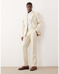 ASOS - 100% Cotton Linen Look Slim Suit Pants - Lyst
