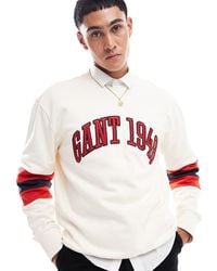 GANT - Sudadera Con Diseño Color Block Y Logo "1949" De La Colección Cápsula Por El 75 Aniversario De -Blanco - Lyst
