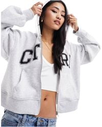 The Couture Club - Varsity Zip Through Hoodie - Lyst