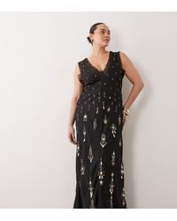 ASOS - Asos Design Curve Jewel Embellished V-neck Maxi Dress - Lyst