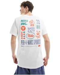 Nike - Camiseta blanca con estampado en la espalda dri-fit - Lyst