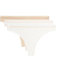 Oysho - 3 Seamless Rib Polyamide Blend Thongs - Lyst