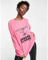 Native Youth Big Boy Relaxed Sweatshirt With Stoked Snoopy Print - Pink