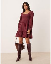 Nobody's Child - Elsa Balloon Sleeve Cord Mini Dress - Lyst