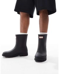 HUNTER - Botas De Agua Bajas Negras Con Forro Downpour De - Lyst