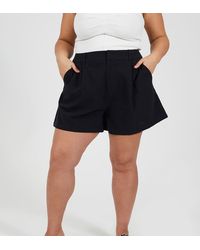 Brave Soul - Curve Linen Look Tailored Shorts - Lyst