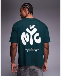 ASOS - Boxy Oversized T-shirt With Nyc Text Print - Lyst