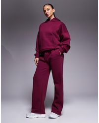 Kaiia - Cotton Rich Embossed Logo Wide Leg Jogger Co-Ord - Lyst