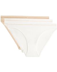 Oysho - 3 Seamless Rib Polyamide Blend Classic Briefs - Lyst