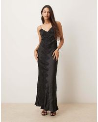 ASOS - Lace Detail Button Down Front Slip Maxi Dress - Lyst