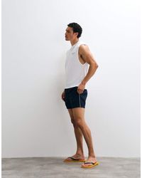 ASOS - Wide Mid Length Elasticated Nylon Short With Piping Styling - Lyst