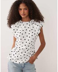 ASOS - Cap Sleeve Ruched Open Back Top - Lyst