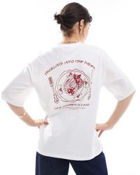 JJXX - Oversized T-Shirt Met Spaghettiprint Op De Achterkant - Lyst