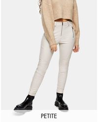 TOPSHOP Faux Leather Skinny Fit Biker 
