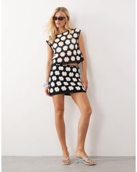 Mango - Parasol - mini-jupe d'ensemble au crochet - et blanc - Lyst