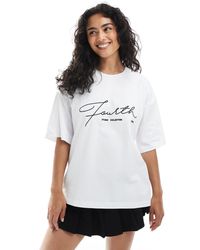 4th & Reckless - Oversized Embroidered Logo T-shirt - Lyst