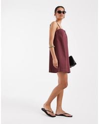 ASOS - Denim Cami Mini Dress With Button Detail - Lyst