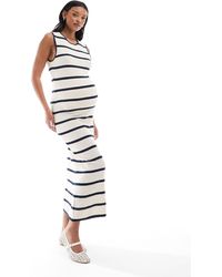 Vero Moda - – knöchellanges, gestreiftes jersey-strickkleid - Lyst