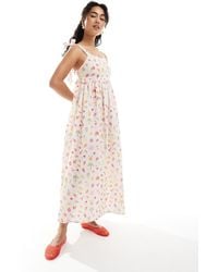 Miss Selfridge - Tie Shoulder Maxi Dress - Lyst