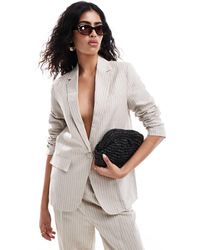 Mango - Selection Linen Mix Stripe Co-Ord Blazer - Lyst