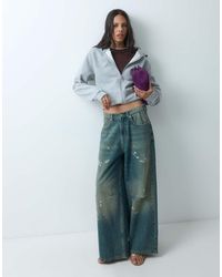 Collusion - X007 Vaquero Baggy Xl Ajustable De Talle Bajo En Lavado Desgastado Grunge-Verde - Lyst