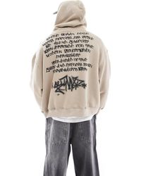 Pull&Bear - Stwd Gothic Back Printed Hoodie - Lyst