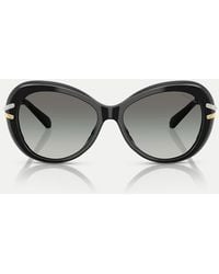 Swarovski - Occhiali Da Sole A Farfalla Neri Con Lenti Grigie - Lyst