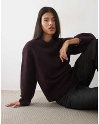 Gina Tricot - Crew Neck Knitted Sweater With Alpaca & Wool - Lyst