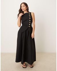 ASOS - Vestito Lungo Stile Gilet Effetto Lino Con Gonna - Lyst