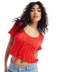 ASOS - Knitted Milkmaid Top - Lyst