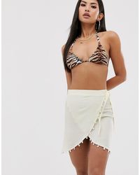 ASOS Korte Strandsarong Van Naturel Stof Met Versiering