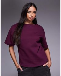 ASOS - Boat Neck Half Sleeve Fitted Top - Lyst