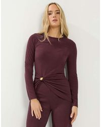Long Tall Sally - Metal Trim Textured Top - Lyst