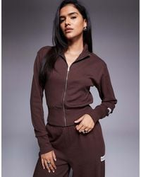 ASOS - Weekend Collective Co-ord Ribbed Funnel Neck Zip Through - Lyst