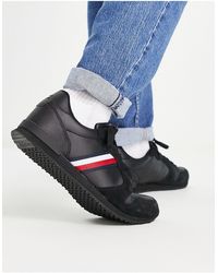 Tommy hilfiger essential leather 2024 icon logo sneaker in white