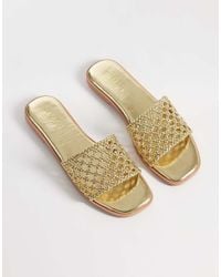 SIMMI - Simmi London Luna Woven Flat Sandals - Lyst