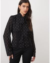 Gina Tricot - Scarf Detail Corset Blouse - Lyst