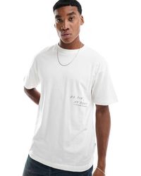 Only & Sons - T-Shirt Comoda Bianca Con Stampa "No Risk" - Lyst