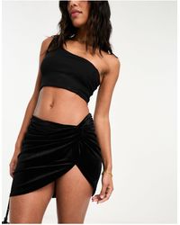 SIMMI - Minifalda negra con detalle retorcido - Lyst