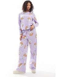 ASOS - Asos Design Maternity Pretzel Long Sleeve Top & Pants Pajama Set - Lyst