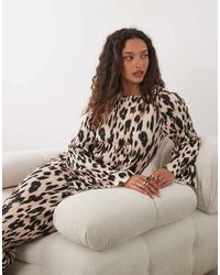 ASOS - Long Sleeve Plisse Midi Dress - Lyst