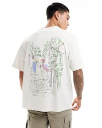 Abercrombie & Fitch - T-shirt coupe classique avec imprimé esquissé au dos - cassé - Lyst