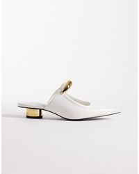 JW PEI - Helena Mules With Gold Metal Detail - Lyst