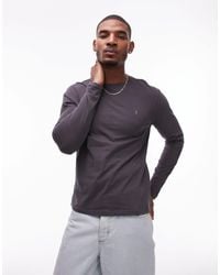 AllSaints - – brace – langärmliges t-shirt aus angerauter baumwolle - Lyst