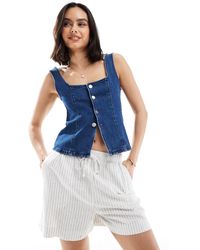 New Look - – gestreifte shorts aus leinen - Lyst