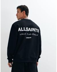 AllSaints - Underground Graphic Logo Sweatshirt Met Ronde Hals En Print Op De Achterkant - Lyst